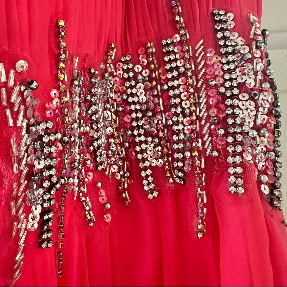 Sherri Hill 3909 Barbie Pink Strapless Long Formal Dress Prom Pageant Sz 2 - Picture 13 of 13